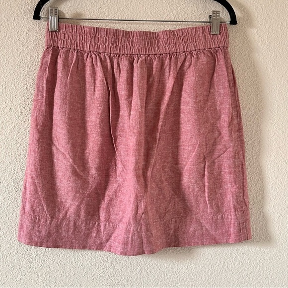 LOFT Linen Blend Mini Pocket Skirt heather Salmon Women size Small - Picture 5 of 9